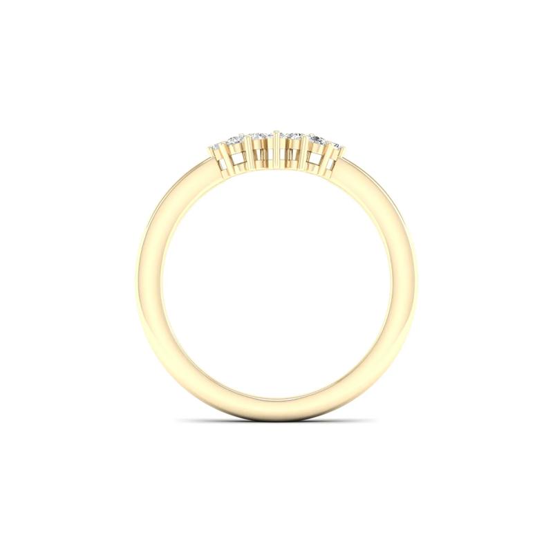 Round and Baguette Diamond Contour Band in 14K Yellow Gold &#40;1/7 ct. tw.&#41; – Image 2 of 4