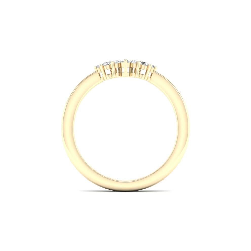 Round and Baguette Diamond Contour Band in 14K Yellow Gold (1/7 ct. tw.) – Image 2 of 4