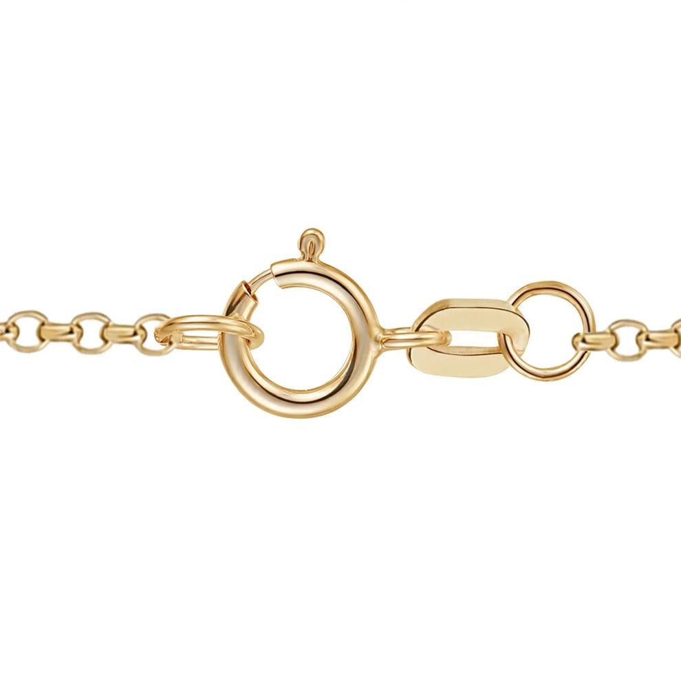 Lab-Created Ruby &amp; Diamond Accent Pear-Shaped Cross Pendant Necklace in 10K Yellow Gold – Image 2 of 4