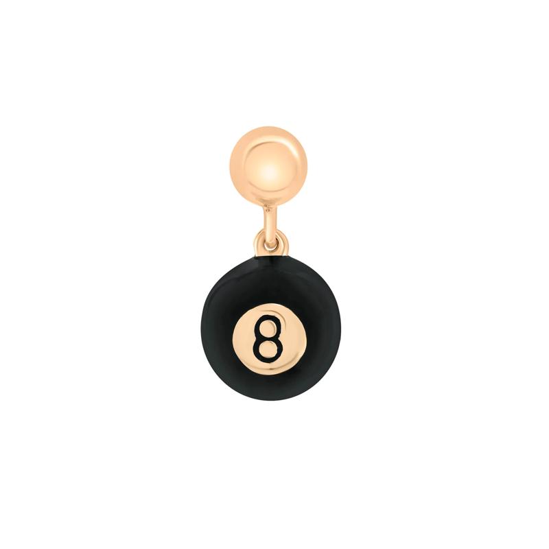 Black Enamel 8-Ball Bead Charm in Vermeil – Image 1 of 3