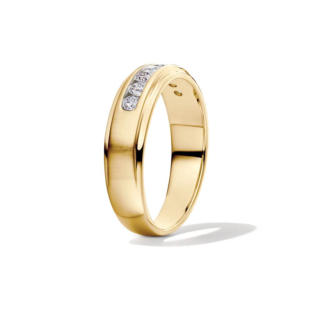 Men's Lab Grown Diamond Channel-Set Band in 10K Yellow Gold (1/2 ct. tw.) – Image 3 of 4