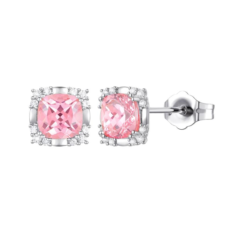 Lab-Created Pink &amp; Lab-Created White Sapphire Ring, Earring and Pendant Set in Sterling Silver – Image 7 of 8