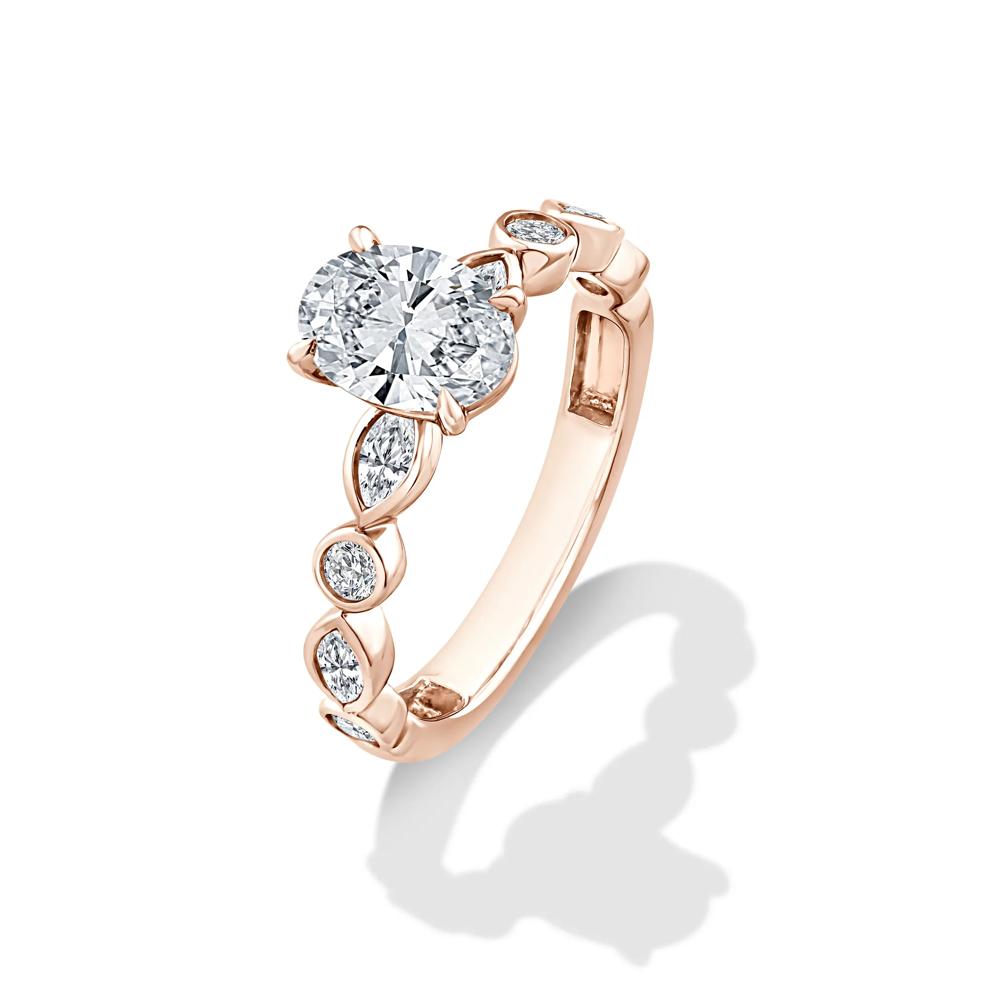 Lab Grown Diamond Oval Center Engagement Ring in 10K Rose Gold (1 3/8 ct. tw.) – Image 4 of 4