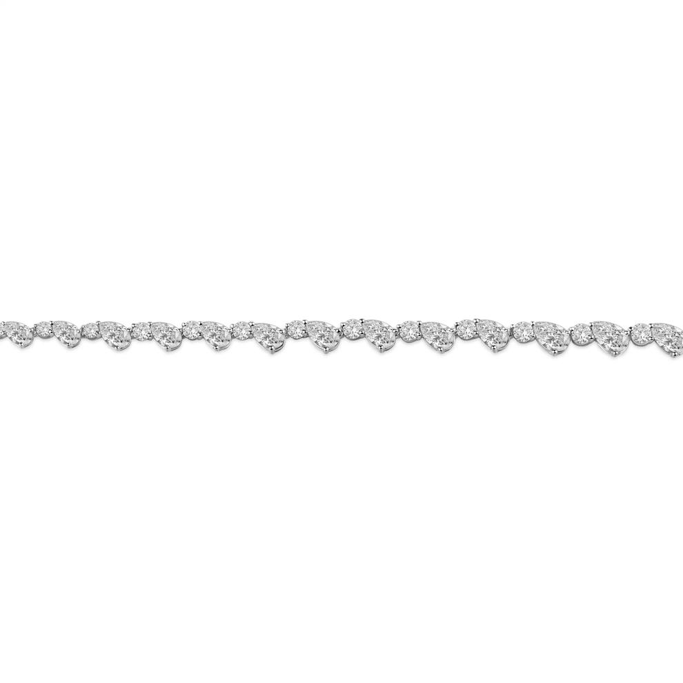 Lab Grown Diamond Pear and Round V-Necklace in 14K White Gold (20 ct. tw.) – Image 2 of 4