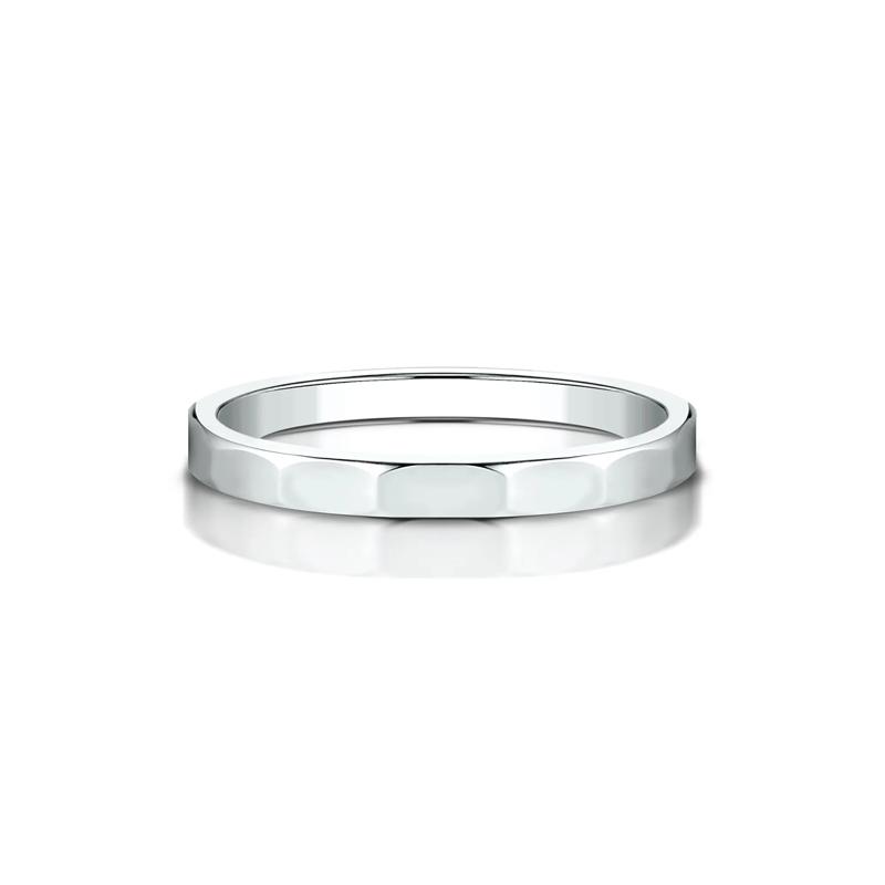Faceted Wedding Band in 14K White Gold – Image 1 of 3