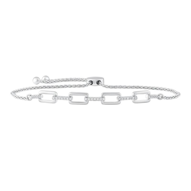 Diamond Bolo Bracelet in Sterling Silver &#40;1/5 ct. tw.&#41; – Image 1 of 1