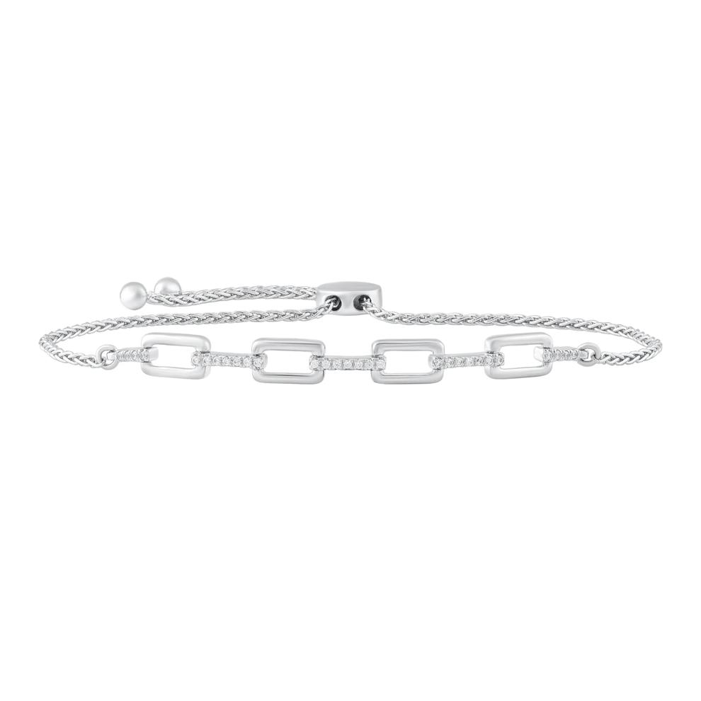 Diamond Bolo Bracelet in Sterling Silver (1/5 ct. tw.) – Image 1 of 1