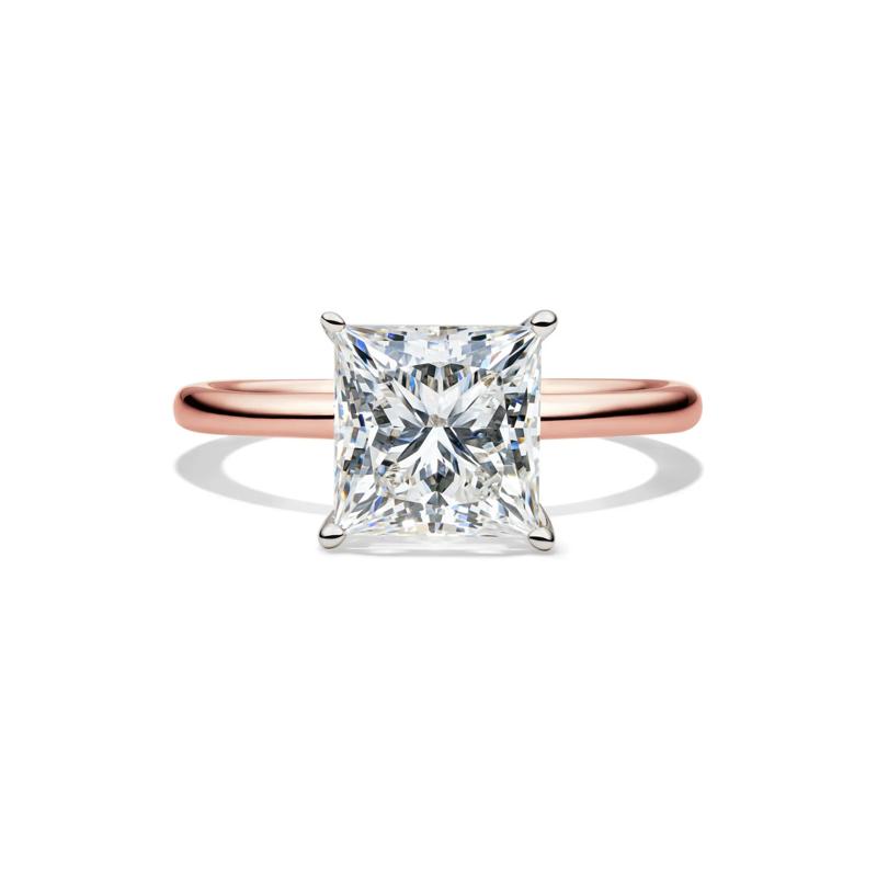 Lab Grown Diamond Princess-Cut Solitaire Engagement Ring in 14K Rose Gold &#40;3 ct.&#41; – Image 1 of 4