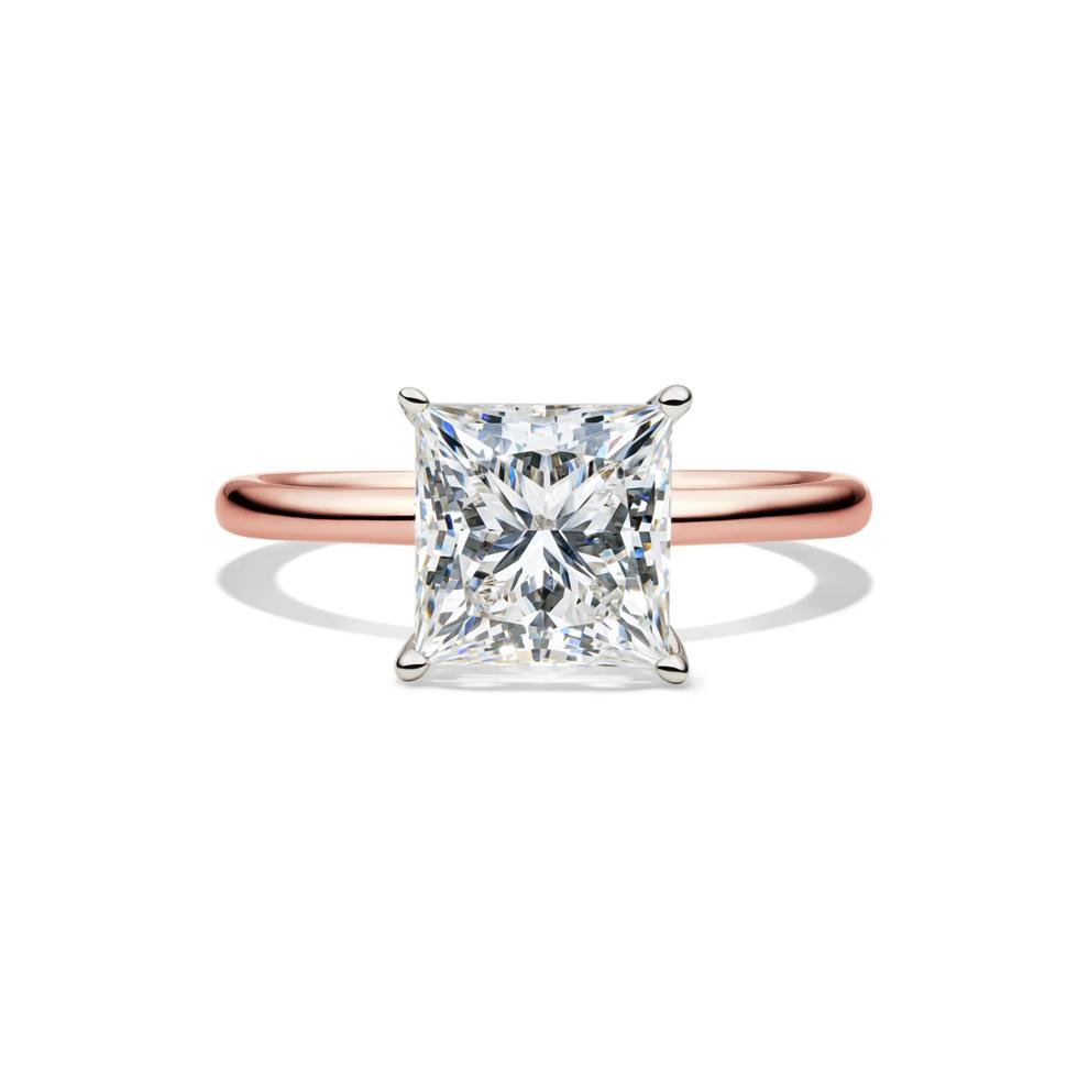 Lab Grown Diamond Princess-Cut Solitaire Engagement Ring in 14K Rose Gold (3 ct.) – Image 1 of 4