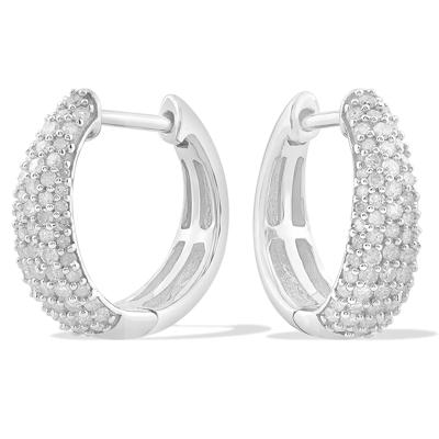 Diamond Hoop Earrings in Sterling Silver (1/2 ct. tw.)