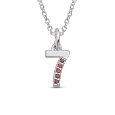 Personalized Natural or Lab-Created Gemstone Number Pendant