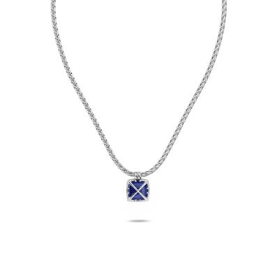 Men's Gemstone Arrow Design Pendant Necklace in Sterling Silver