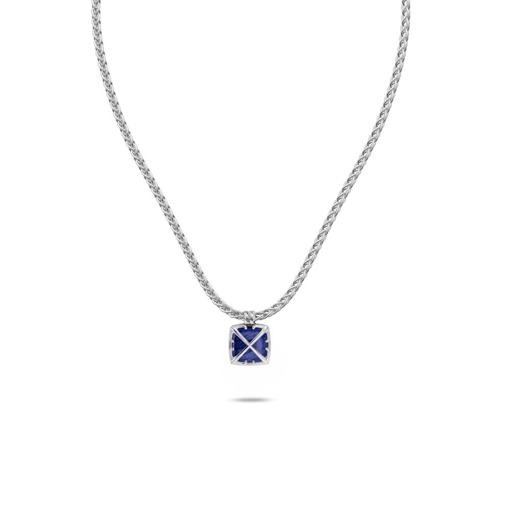 Men's Lapis Arrow Design Pendant Necklace in Sterling Silver – Image 1 of 4