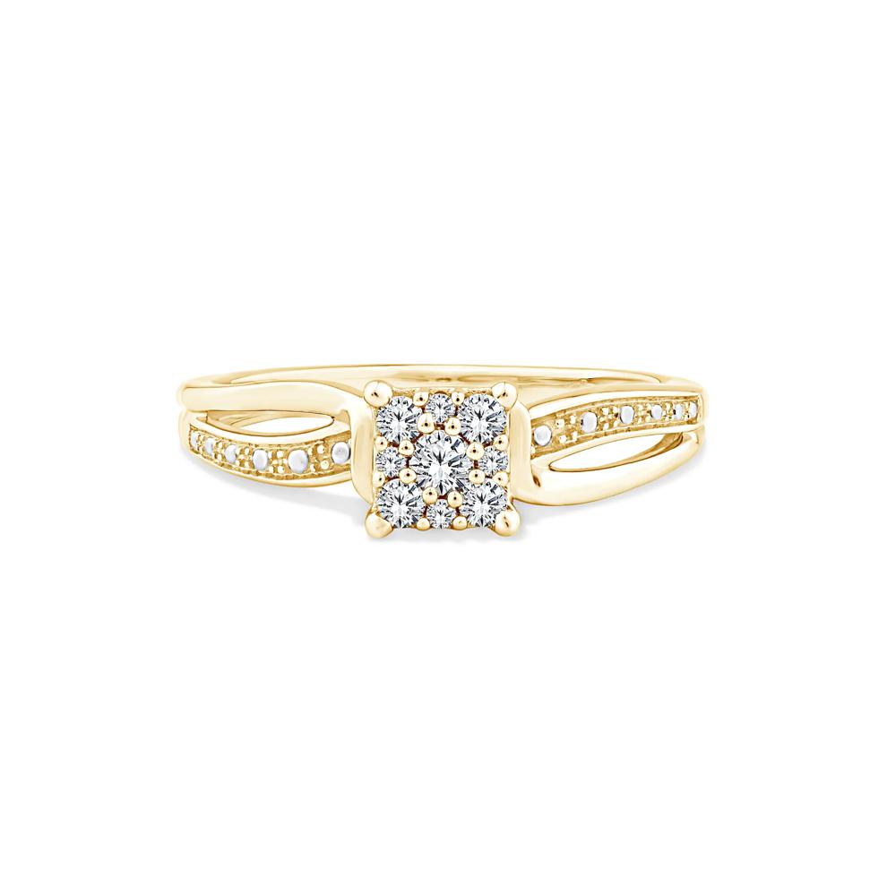 Diamond Princess-Cut Composite Promise Ring in 10K Yellow Gold (1/7 ct. tw.) – Image 1 of 4