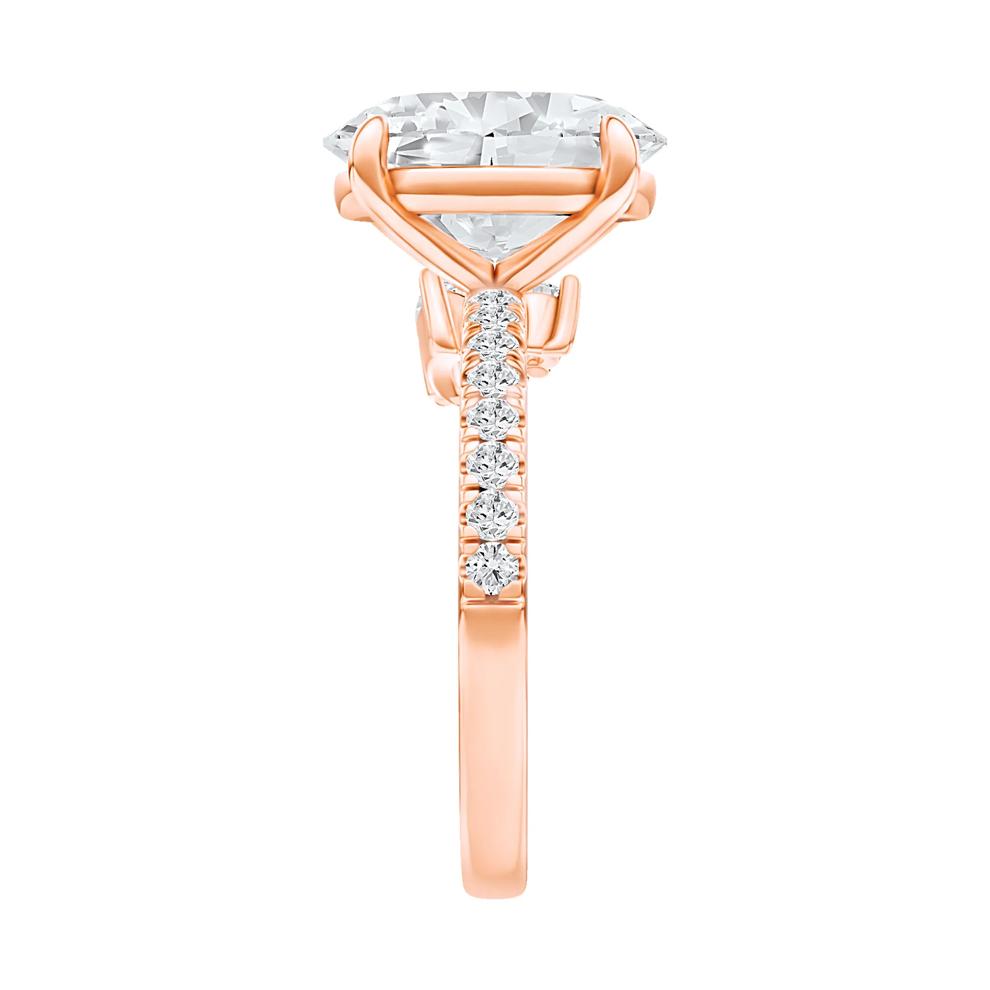 Ella Lab Grown Diamond Oval Center Engagement Ring in 14K Rose Gold (3 1/3 ct. tw.) – Image 3 of 5