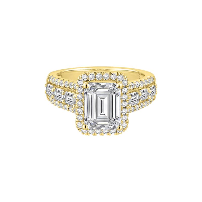 Lab Grown Diamond Emerald-Cut Ring in 14K Yellow Gold &#40;4 1/4 ct. tw.&#41; – Image 1 of 4