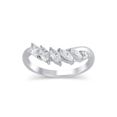 Lab Grown Diamond Marquise-Cut Contour Band in 14K White Gold (3/4 ct. tw.)
