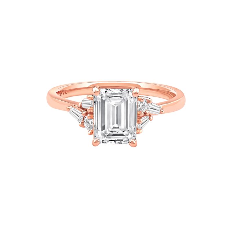 Lyla Lab Grown Diamond Emerald-Cut Engagement Ring in 14K Rose Gold &#40;2 1/4 ct. tw.&#41; – Image 1 of 5