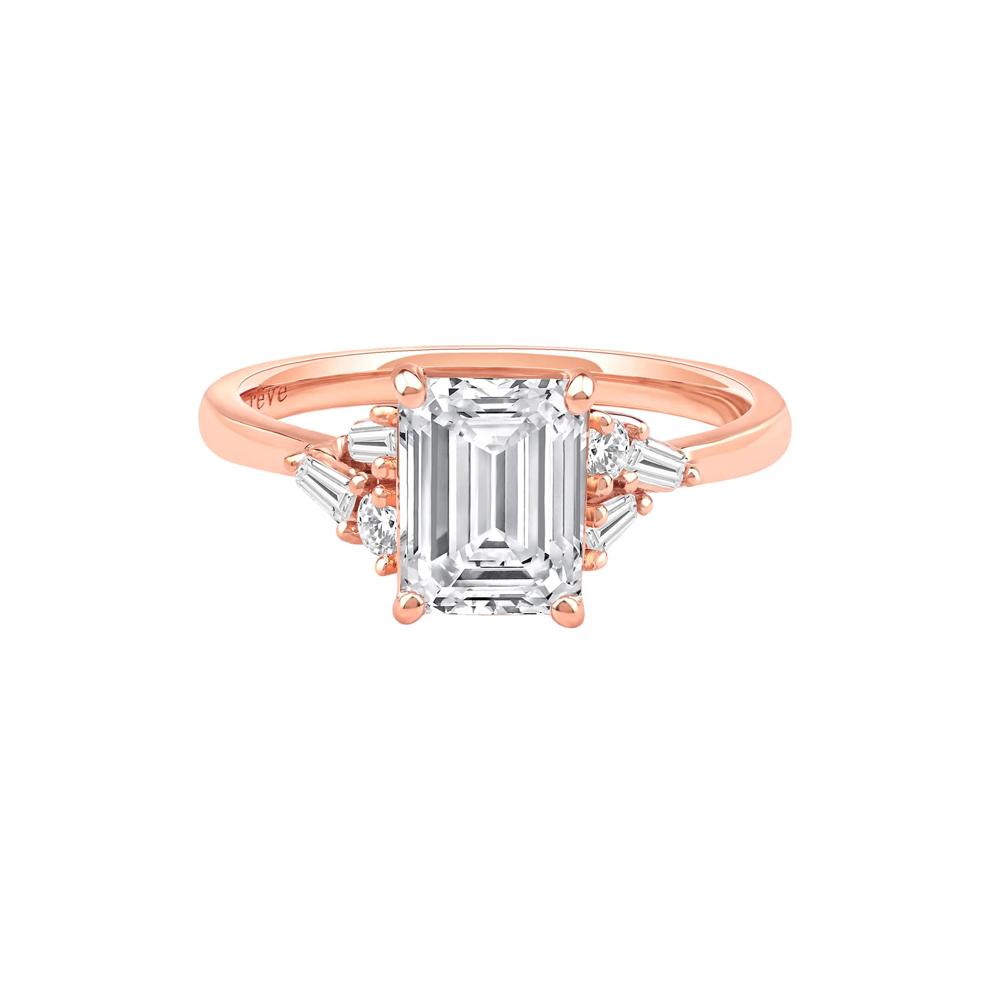 Lyla Lab Grown Diamond Emerald-Cut Engagement Ring in 14K Rose Gold (2 1/4 ct. tw.) – Image 1 of 5
