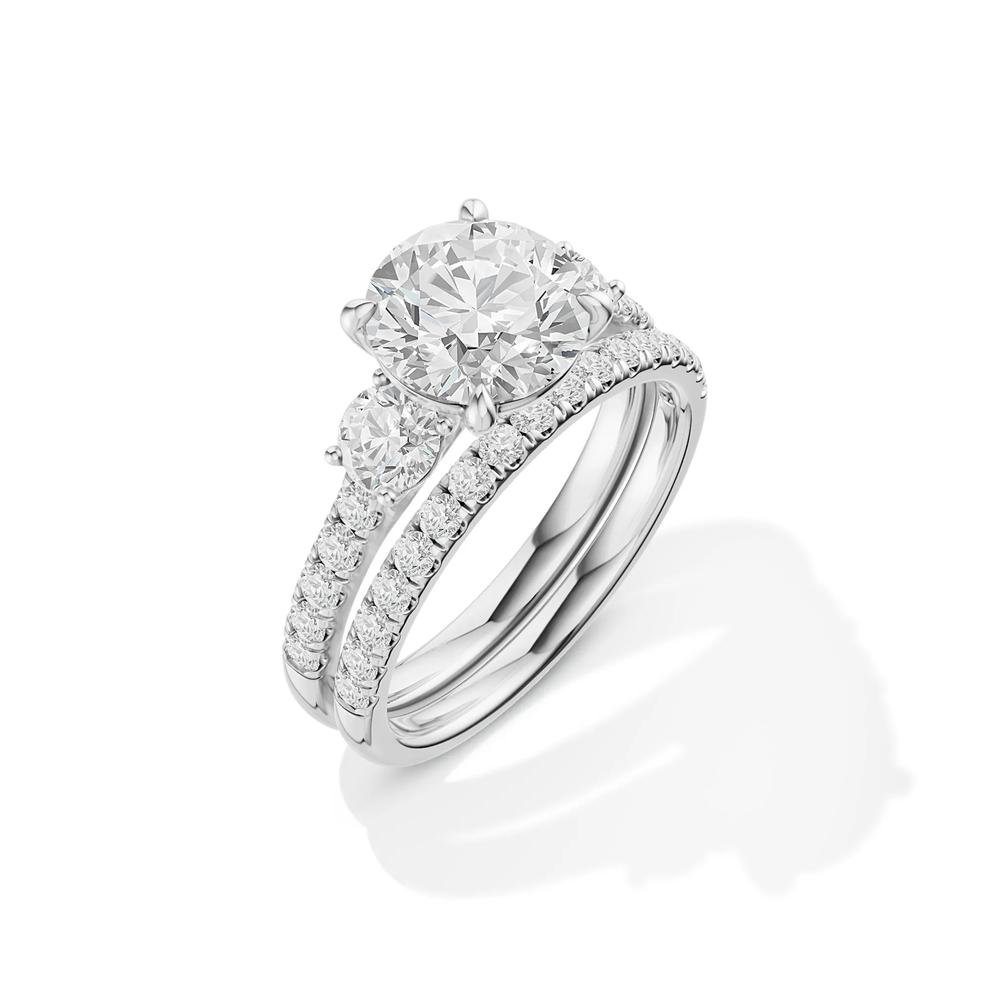 Lab Grown Diamond Three-Stone Engagement Set in 10K White Gold (3 ct. tw.) – Image 4 of 5