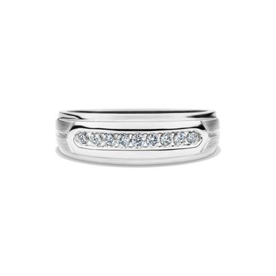 Men’s Channel-Set Diamond Wedding Band in 10K Gold