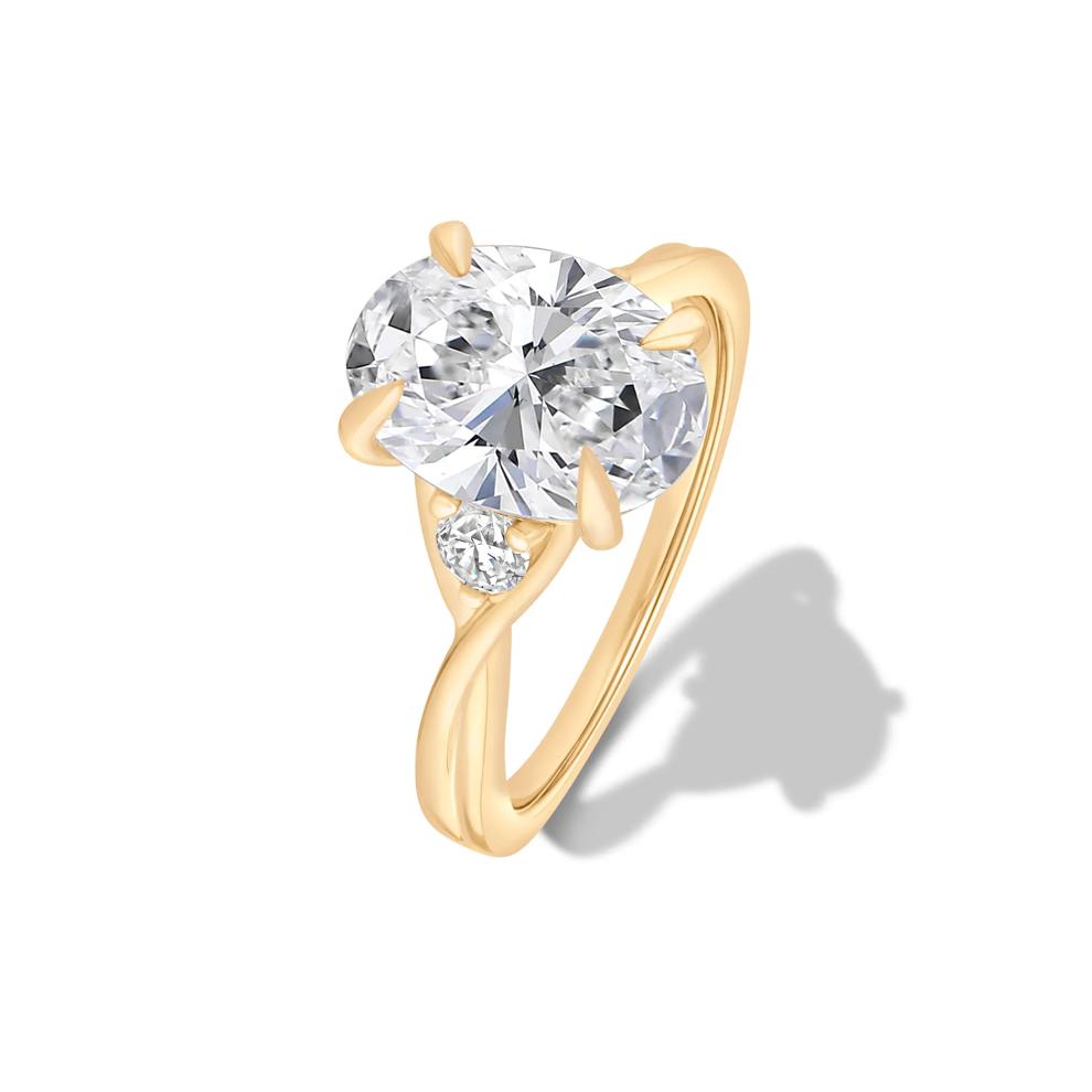 Lab Grown Diamond Oval Center Engagement Ring in 14K Yellow Gold (3 1/3 ct. tw.) – Image 4 of 4