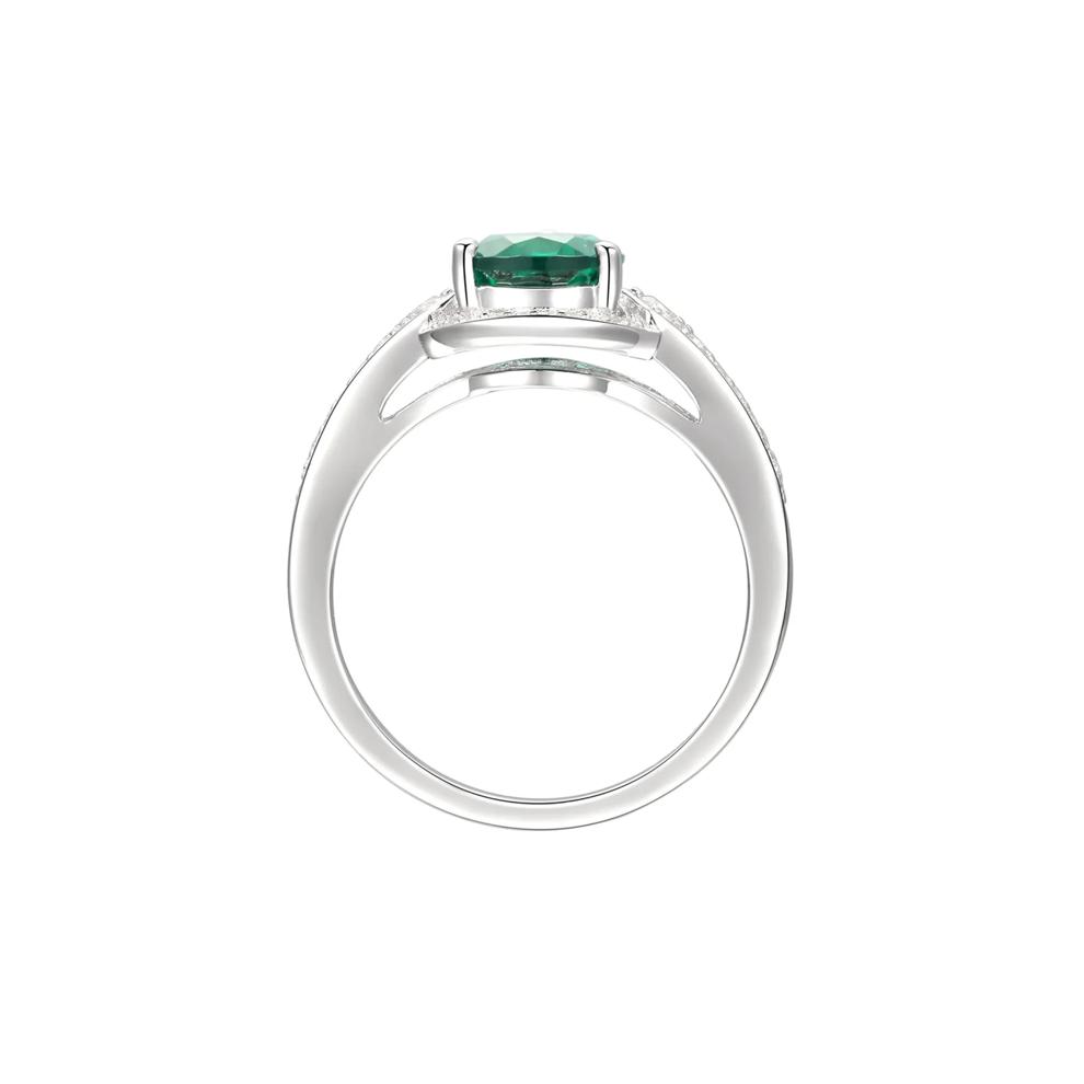 Pear-Shaped Lab Created Emerald Earring, Pendant &amp; Ring Set in Sterling Silver – Image 3 of 9