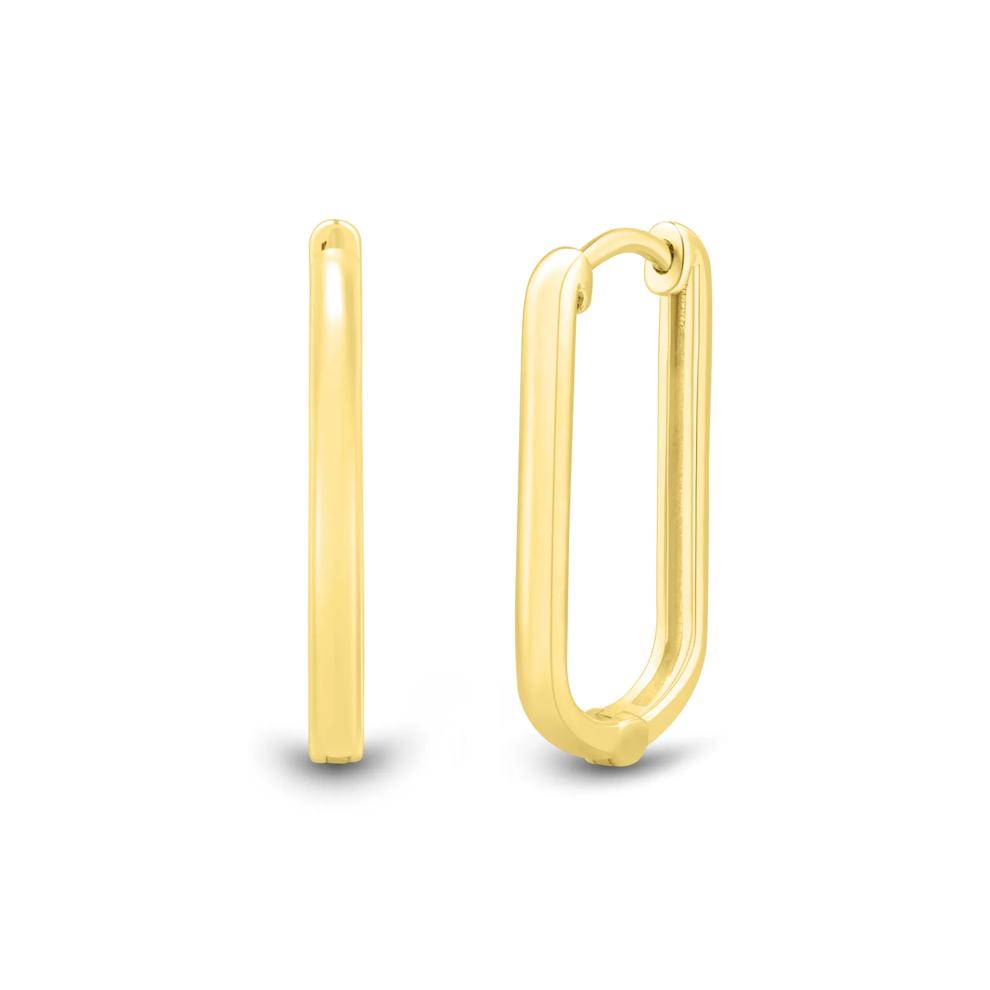 Rectangle Hoop Earrings in Vermeil – Image 1 of 3