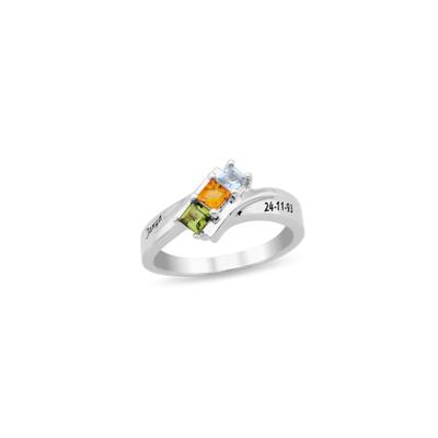 Personalized Gemstone Engraved Ring