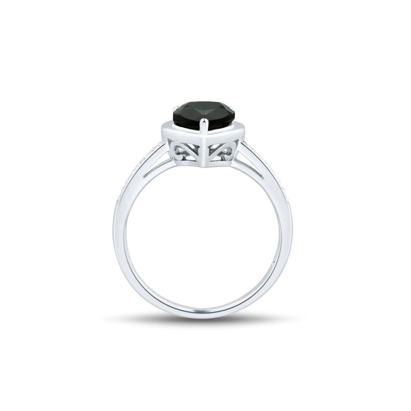 Heart-Shaped Black Onyx and Diamond Accent Set Jewelry Set in Sterling Silver – Image 3 of 9