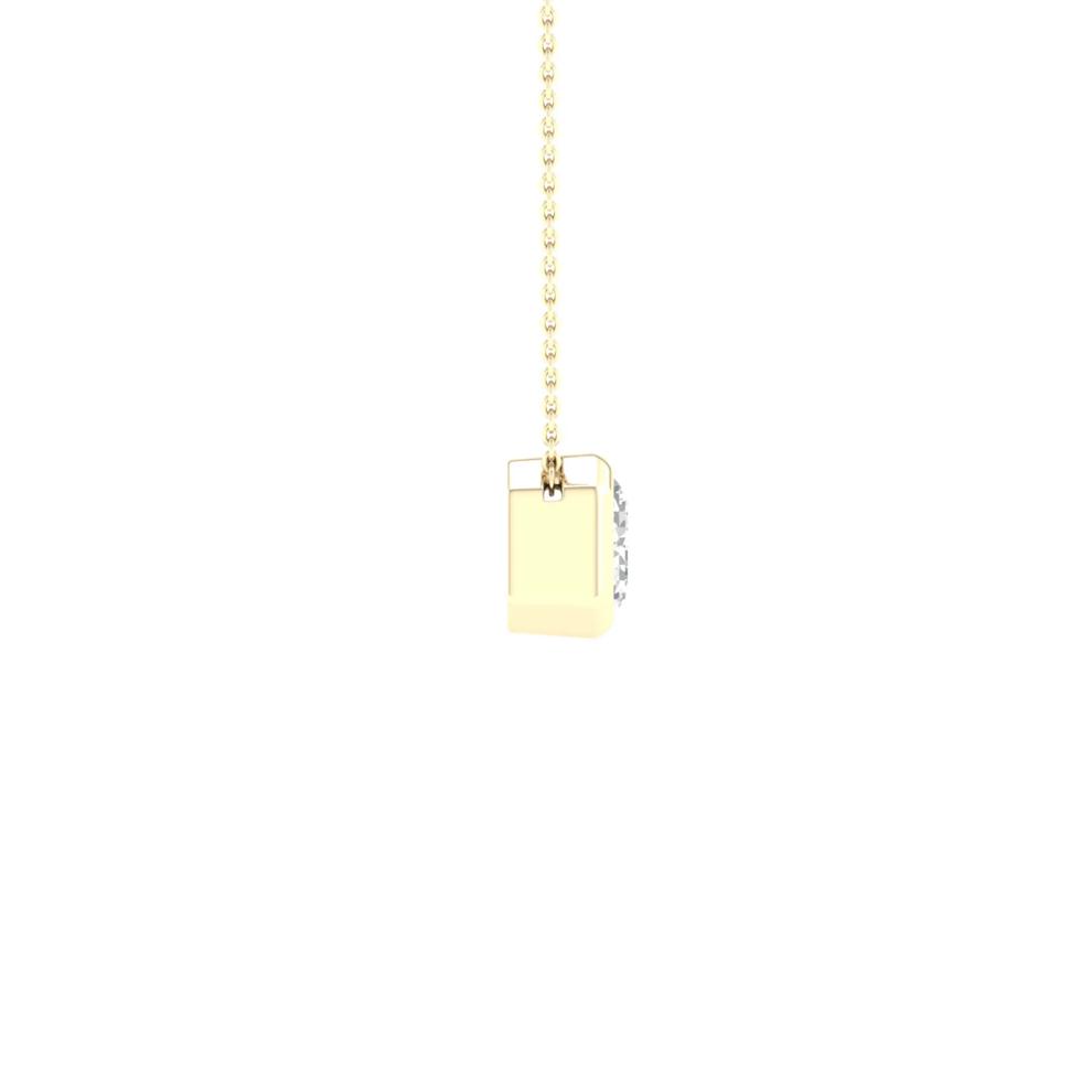 Lab Grown Diamond Emerald-Cut Solitaire Bezel Pendant in 10K Yellow Gold (1 ct. tw.) – Image 3 of 5