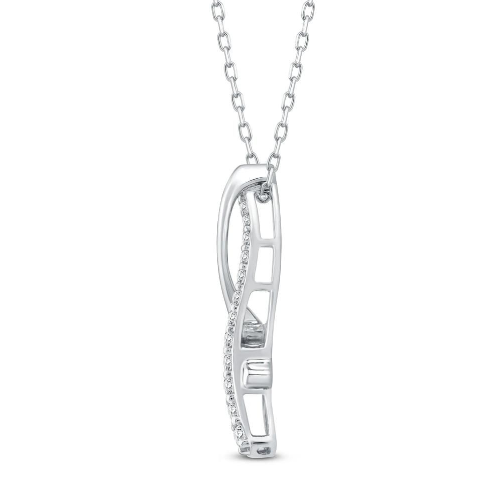 Diamond Twist Pendant in 10K White Gold (1/4 ct. tw.) – Image 2 of 4