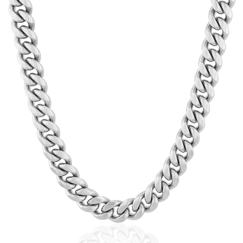 Men&rsquo;s Curb Chain in Stainless Steel, 7.5mm, 24" – Image 1 of 3