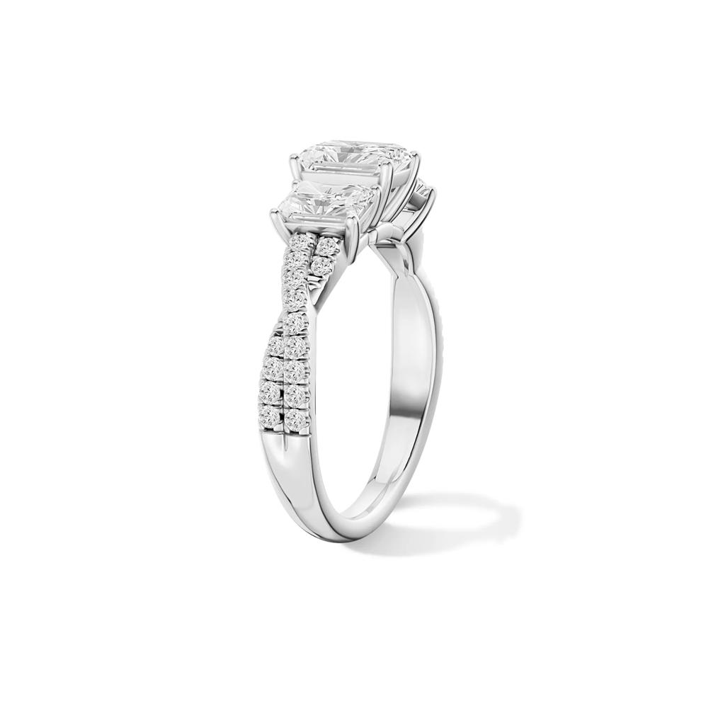 Diamond Radiant-Cut Three-Stone Engagement Ring in Platinum (1 3/4 ct. tw.) – Image 3 of 4