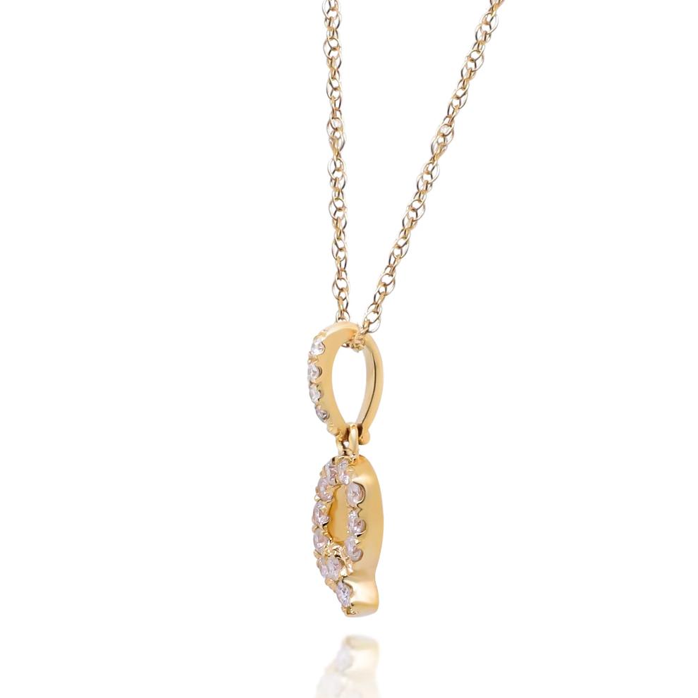 Diamond Q Initial Pendant in 10K Yellow Gold (1/10 ct. tw.)  – Image 2 of 4