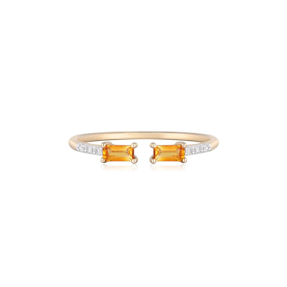  Citrine &amp; Diamond Accent Stacking Ring in 10K Yellow Gold  – Image 1 of 3