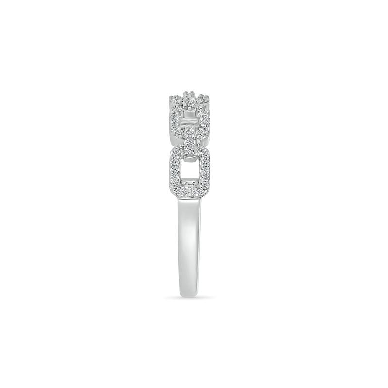 Diamond Link Ring in Sterling Silver &#40;1/5 ct. tw.&#41; – Image 3 of 5