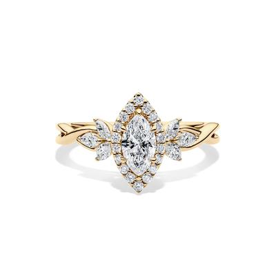 Diamond Marquise Halo Engagement Ring in 14K Yellow Gold (7/8 ct. tw.)