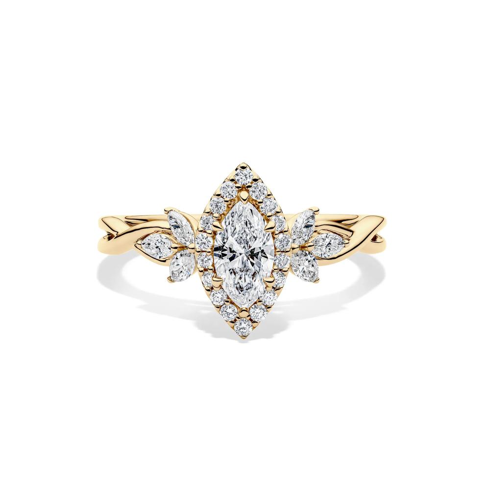 Diamond Marquise Halo Engagement Ring in 14K Yellow Gold (7/8 ct. tw.) – Image 1 of 4
