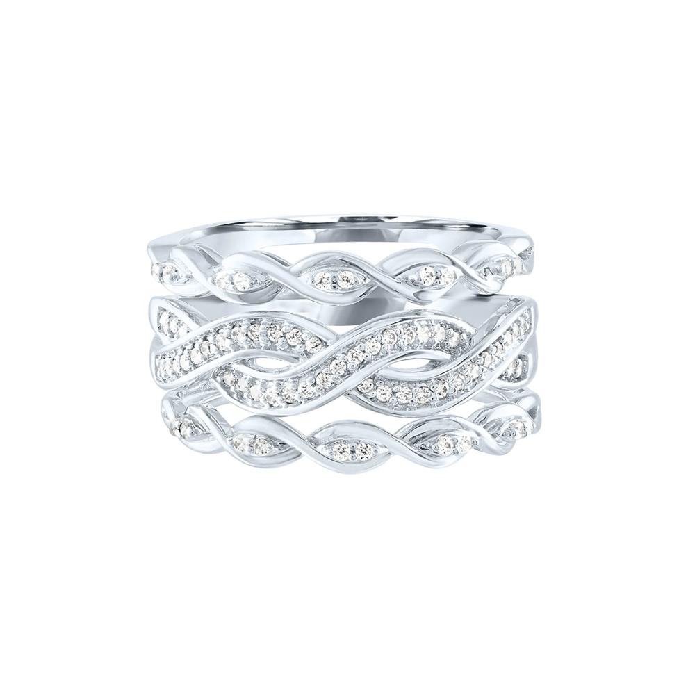 1/5 ct. tw. Diamond Twist Ring in Sterling Silver – Image 1 of 4