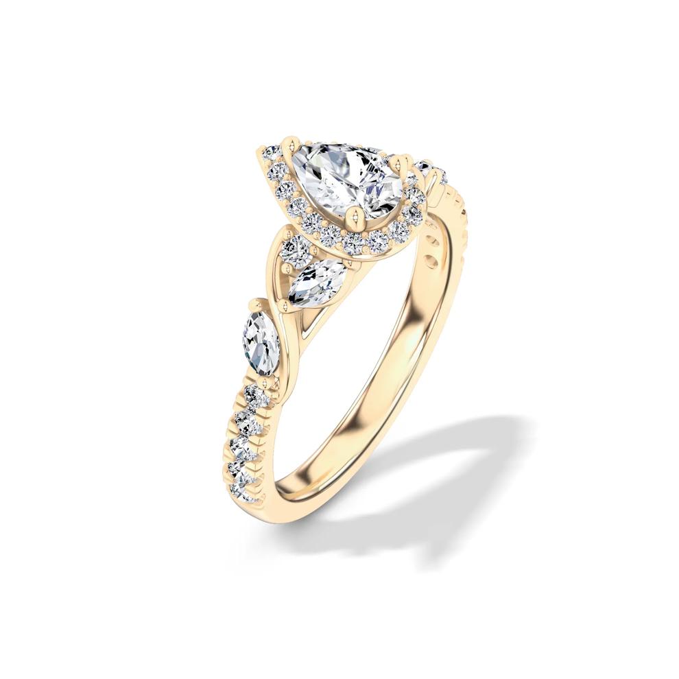 Diamond Pear-Shaped Halo Engagement Ring in 14K Yellow Gold (1 ct. tw.) – Image 4 of 4