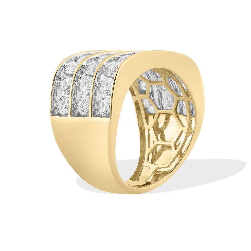 Men's Lab Grown Diamond Multi-Row Band in 10K Yellow Gold (4 ct. tw.) – Image 3 of 4