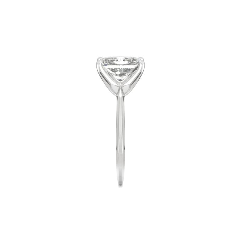 Radiant-Cut Moissanite Ring with Knife-Edge Band in 14K White Gold &#40;2 ct. dew&#41; – Image 3 of 6