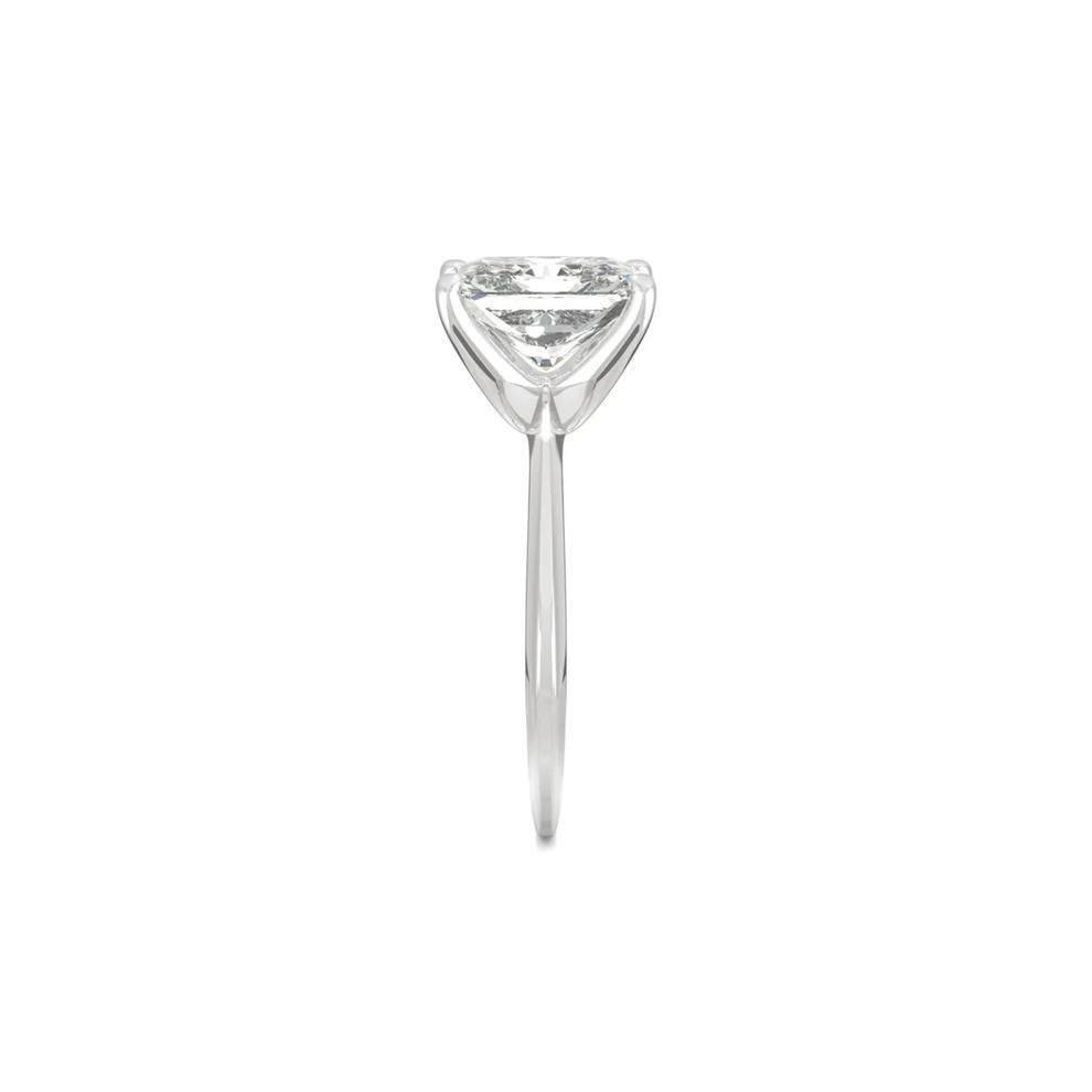 Radiant-Cut Moissanite Ring with Knife-Edge Band in 14K White Gold (2 ct. dew) – Image 3 of 6