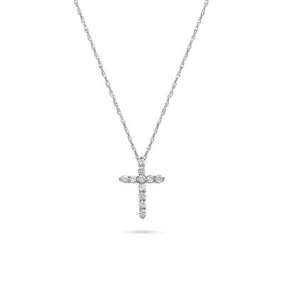 Diamond Cross Pendant in 14K Gold