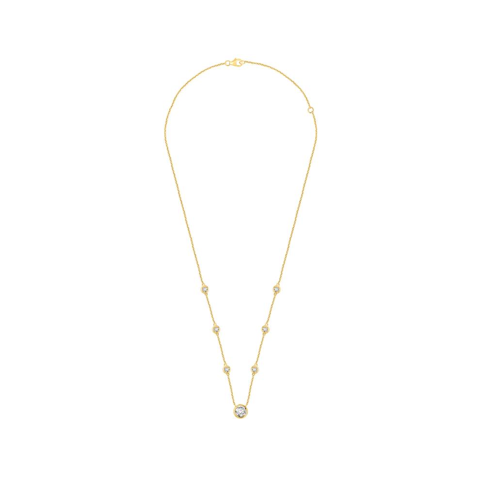 Lab Grown Diamond Elongated Radiant-Cut Center Station Necklace in 10K Yellow Gold (1 5/8 ct. tw.) – Image 1 of 3