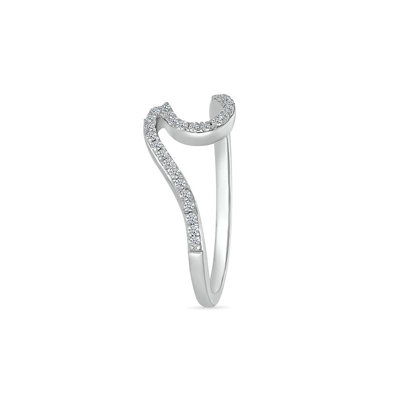 Diamond Wave Ring in Sterling Silver &#40;1/7 ct. tw.&#41; – Image 4 of 5
