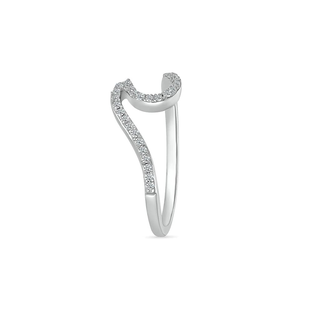 Diamond Wave Ring in Sterling Silver (1/7 ct. tw.) – Image 4 of 5