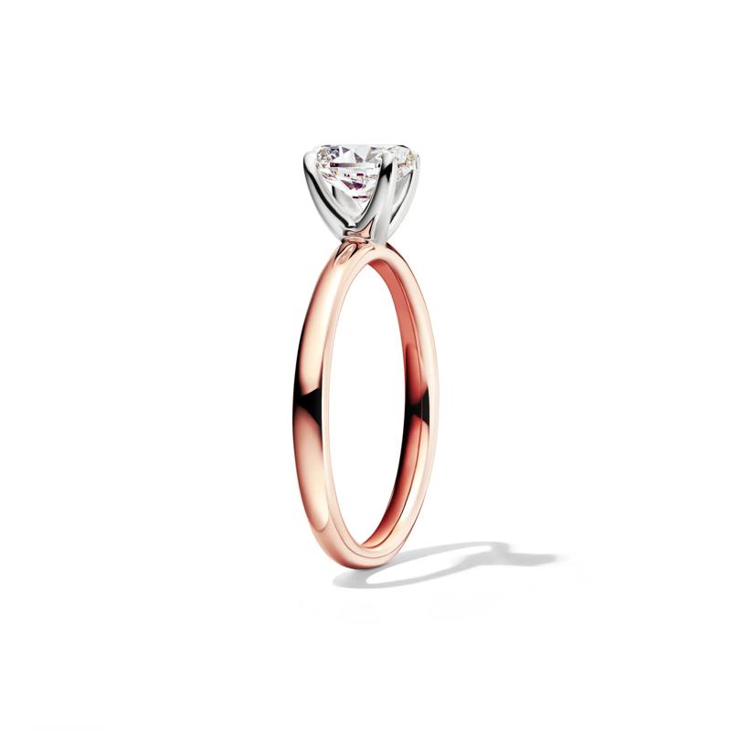 Diamond Oval Solitaire Engagement Ring in 14K Rose Gold &#40;1 ct.&#41; – Image 3 of 5
