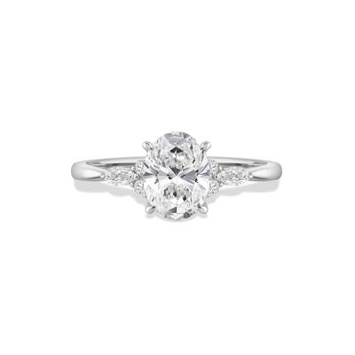 Lab Grown Diamond Oval Engagement Ring in 14K White Gold (1 ct. tw.)